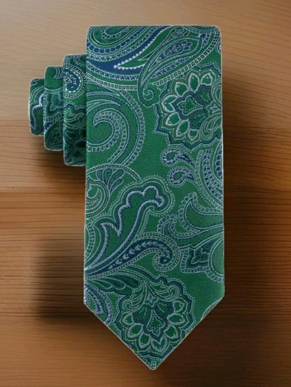 TOMMY HILFIGER: MEN'S: CHARLIE: PAISLEY TIE: GREEN: BRAND NEW